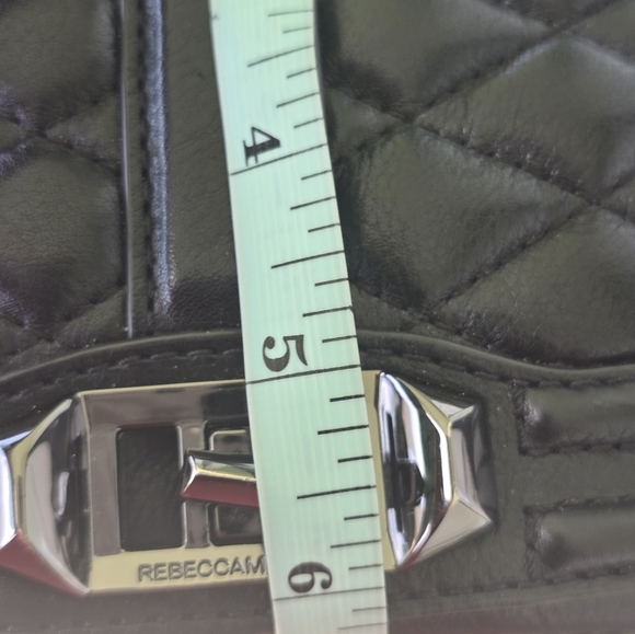 $298 Rebecca Minkoff Quilted Black Leather Love Crossbody Chain Bag Womens - Picture 10 of 14